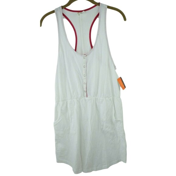 O'Rageous Other - ORageous Womens Size L White Henley Racer Tank Swimsuit Coverup New with Tags
